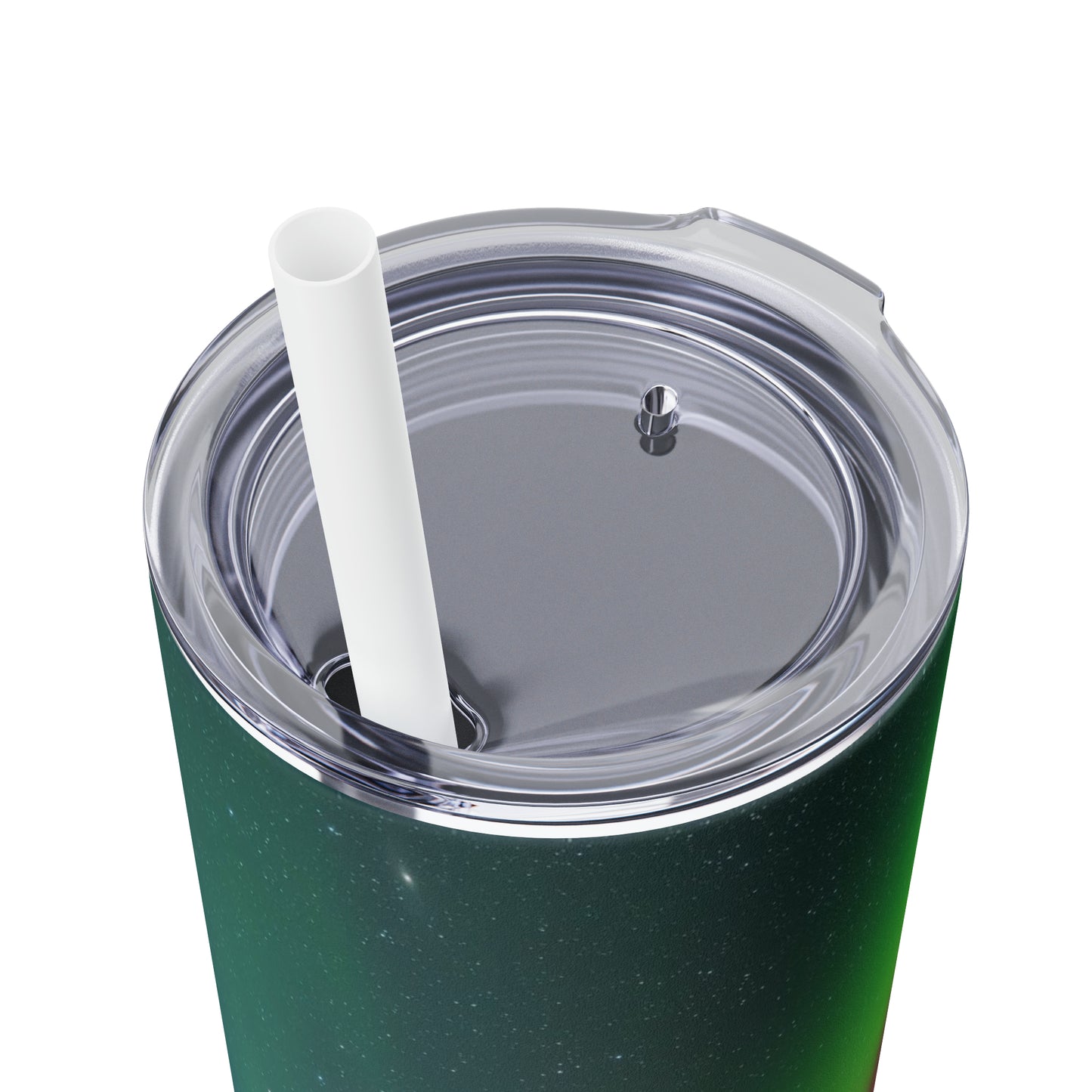 Aurora Borealis Skinny Tumbler with Straw, 20 oz