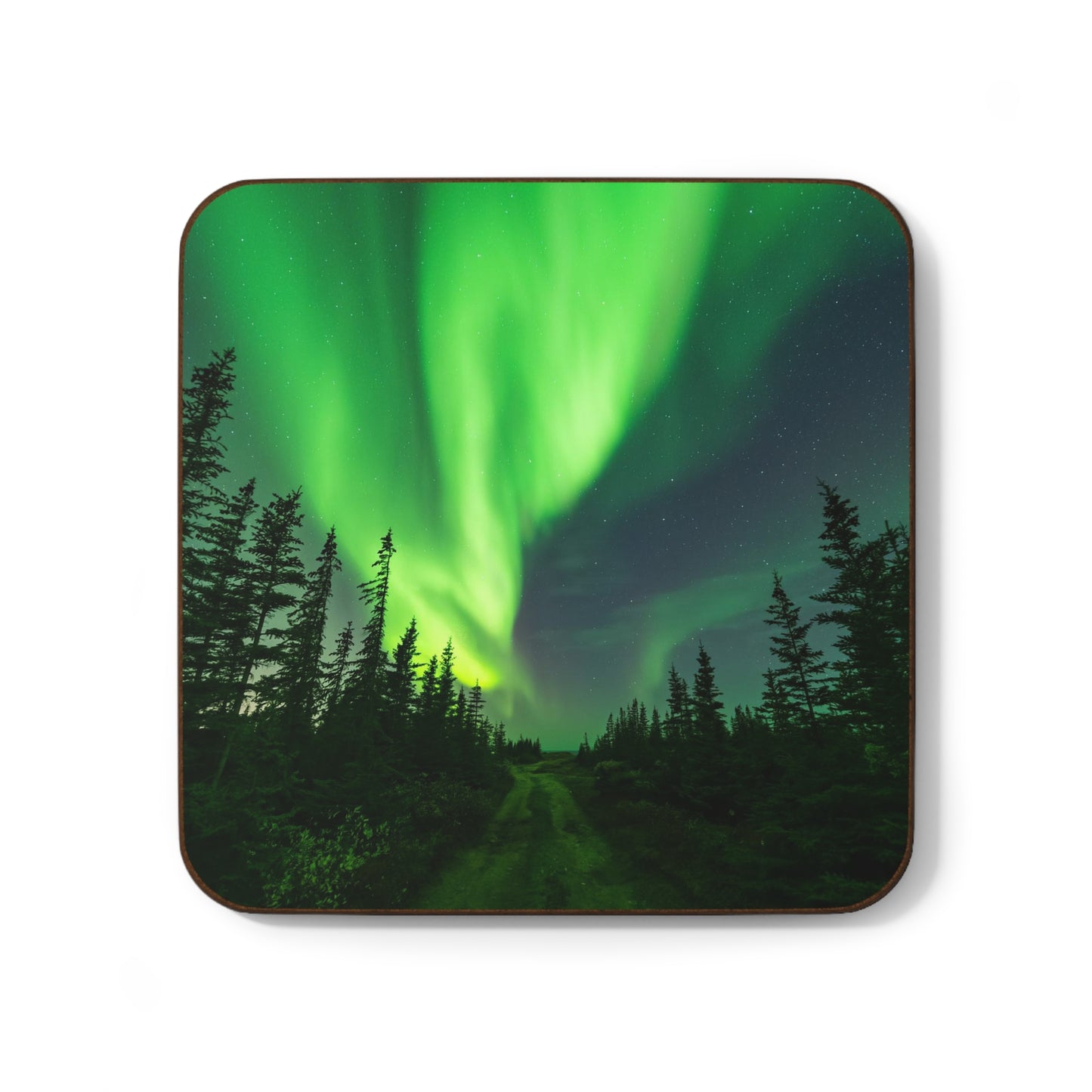 Aurora Borealis Hardboard Back Coaster