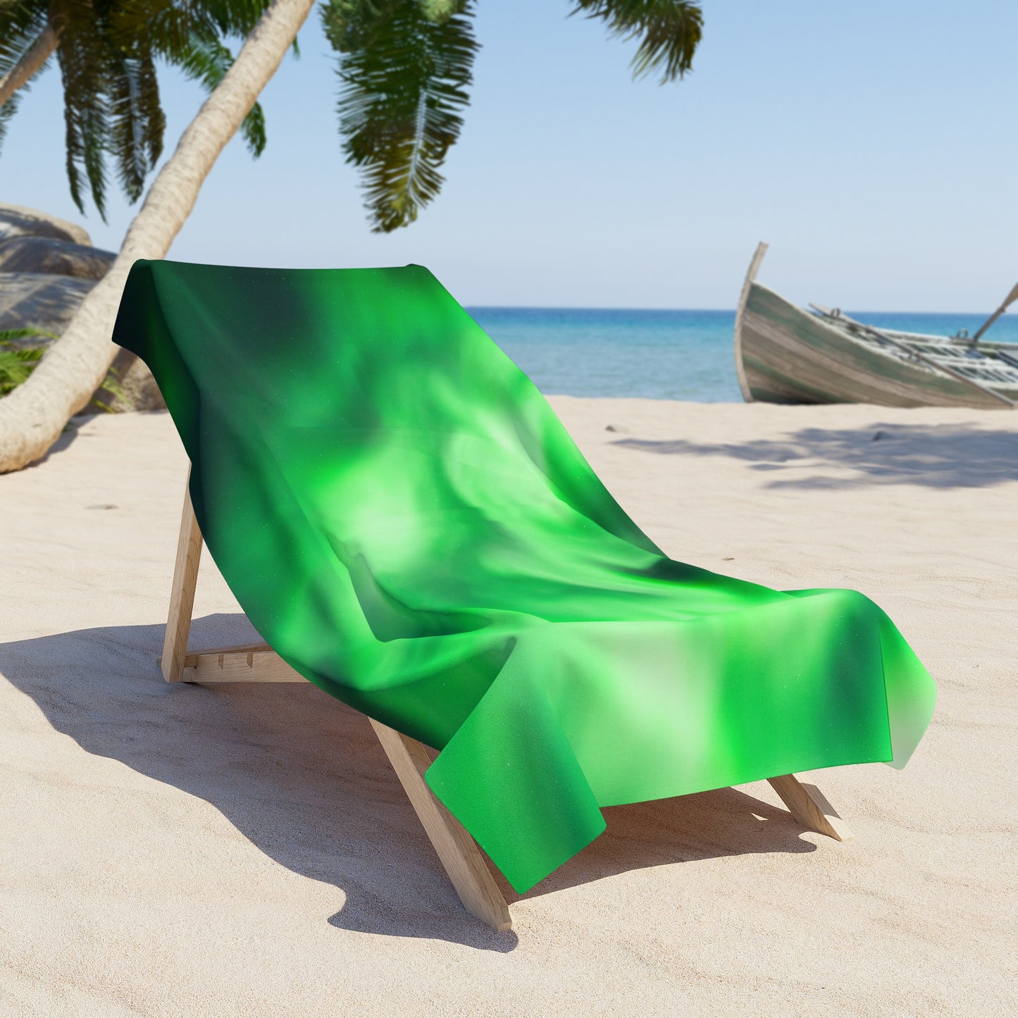 Aurora Borealis Corona Pattern Beach Towel
