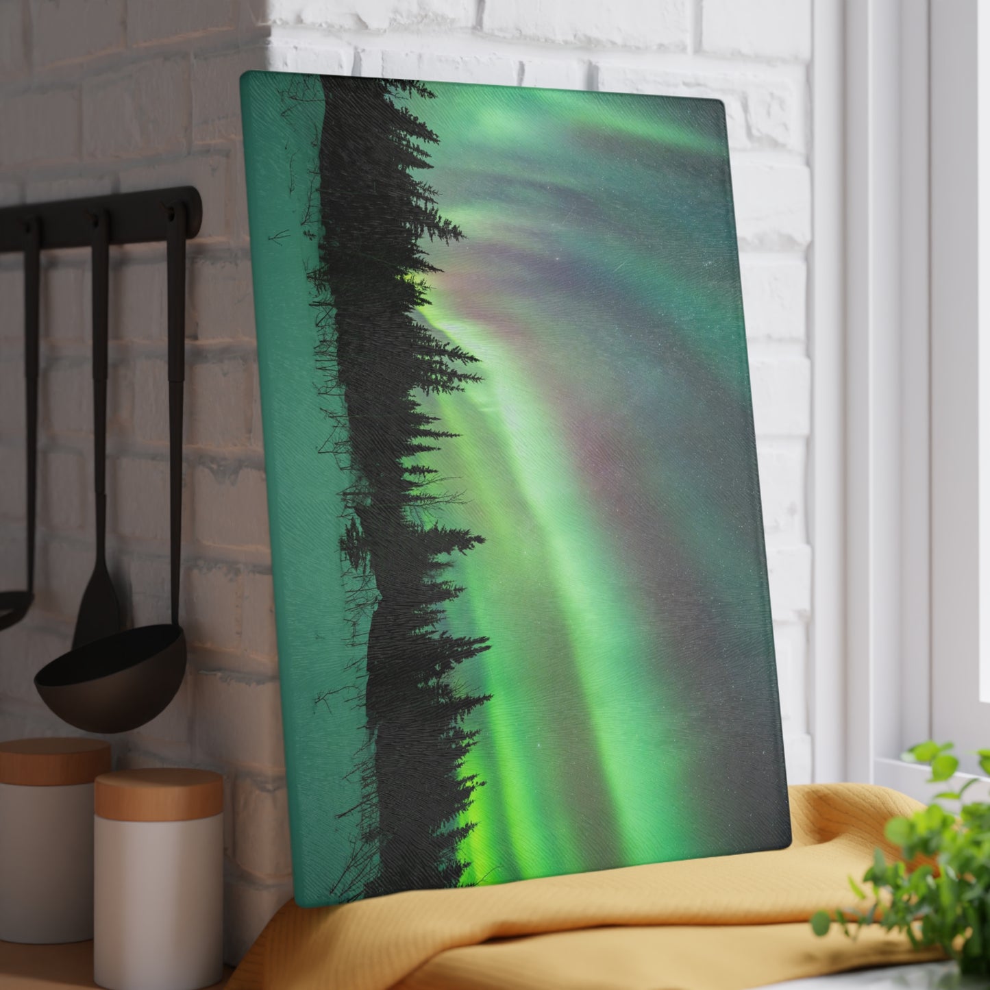 Aurora Borealis Glass Cutting Board