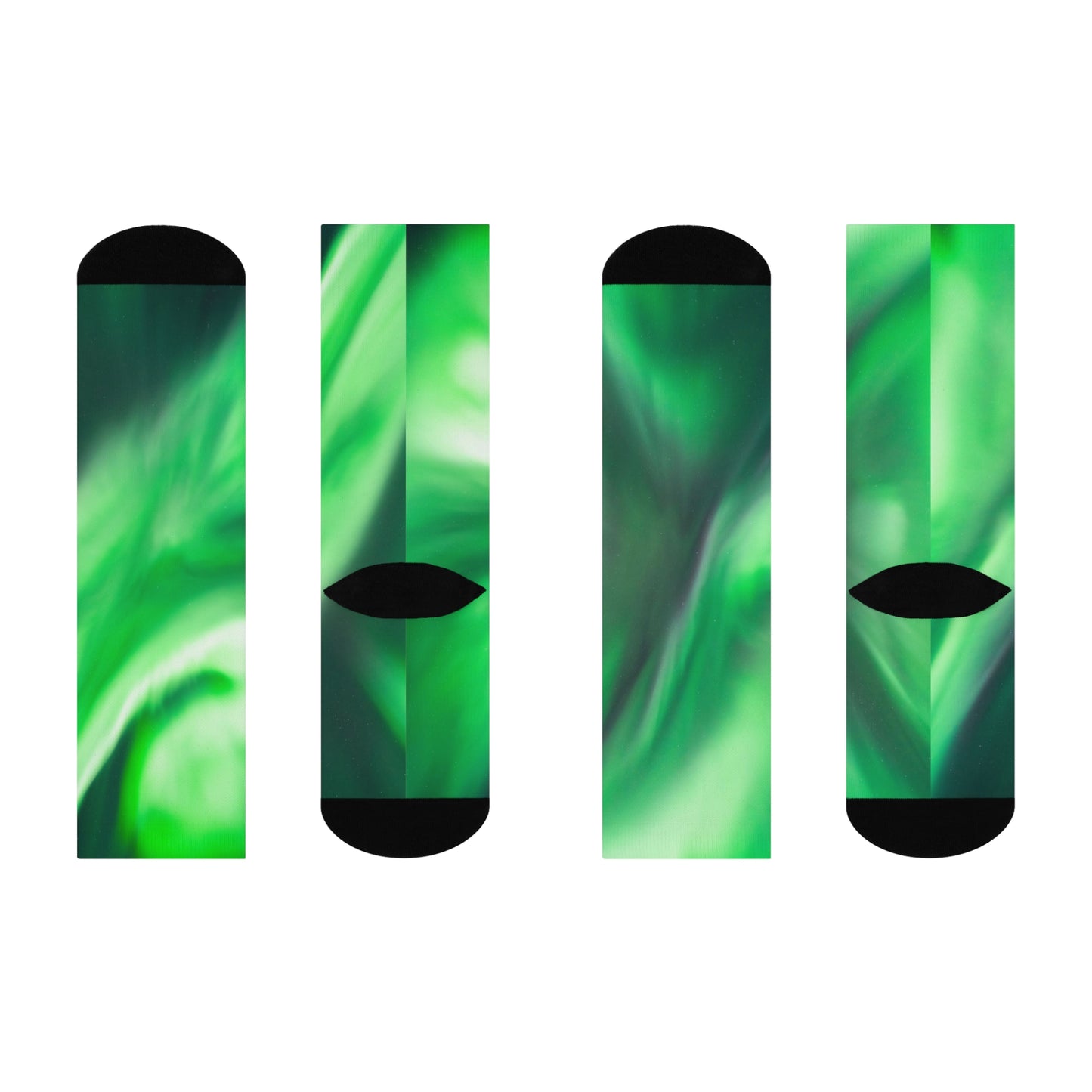 Aurora Borealis Corona Pattern Cushioned Crew Socks