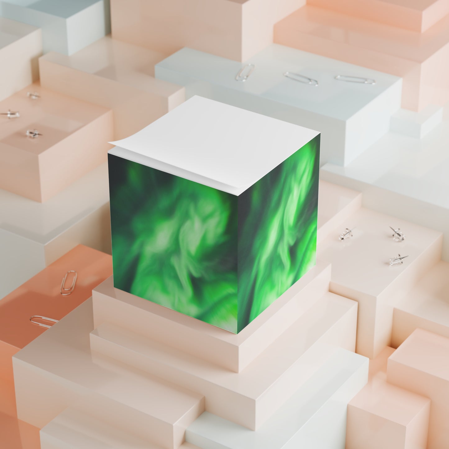 Aurora Borealis Corona Pattern Note Cube