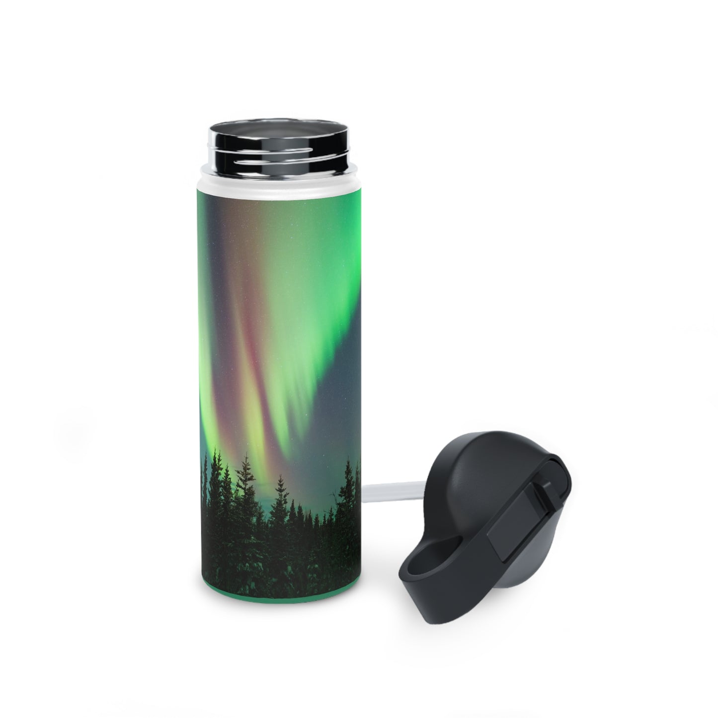 Aurora Borealis Stainless Steel Water Bottle, Standard Lid