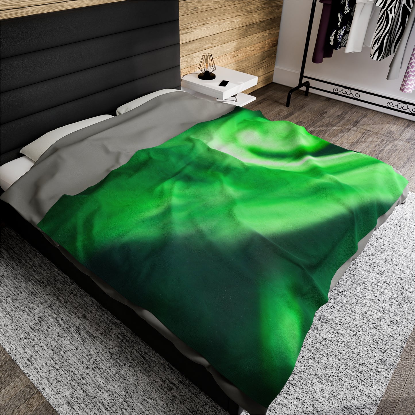 Aurora Borealis Corona Pattern Velveteen Plush Blanket