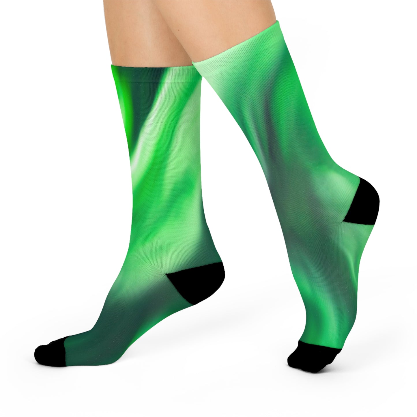 Aurora Borealis Corona Pattern Cushioned Crew Socks
