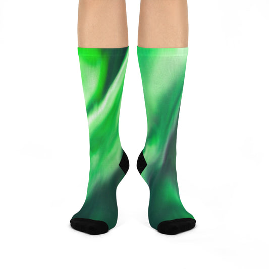 Aurora Borealis Corona Pattern Cushioned Crew Socks