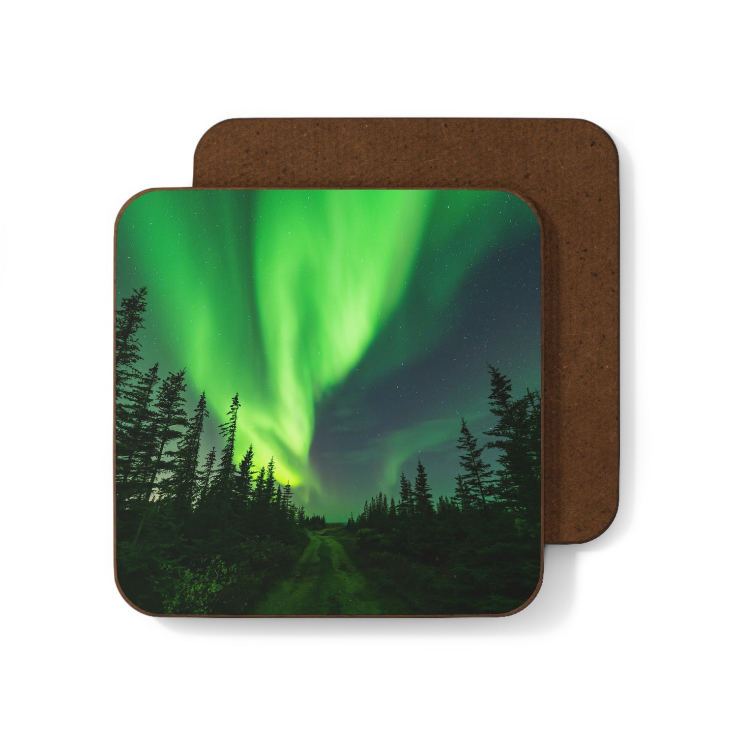 Aurora Borealis Hardboard Back Coaster