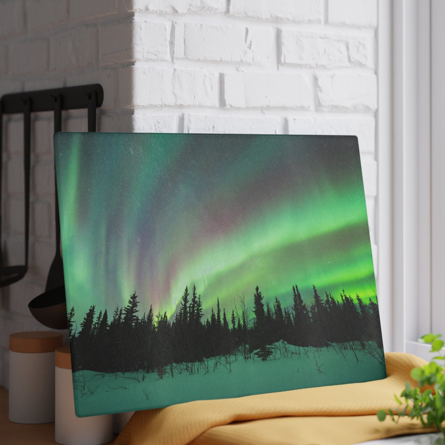 Aurora Borealis Glass Cutting Board