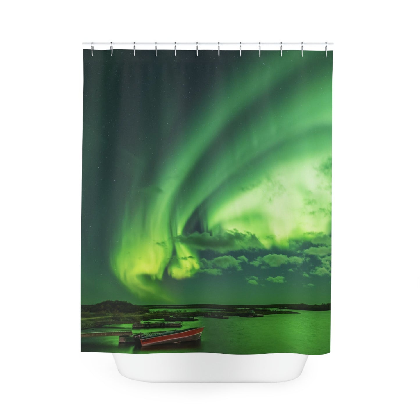 Aurora Borealis Swirl Shower Curtain