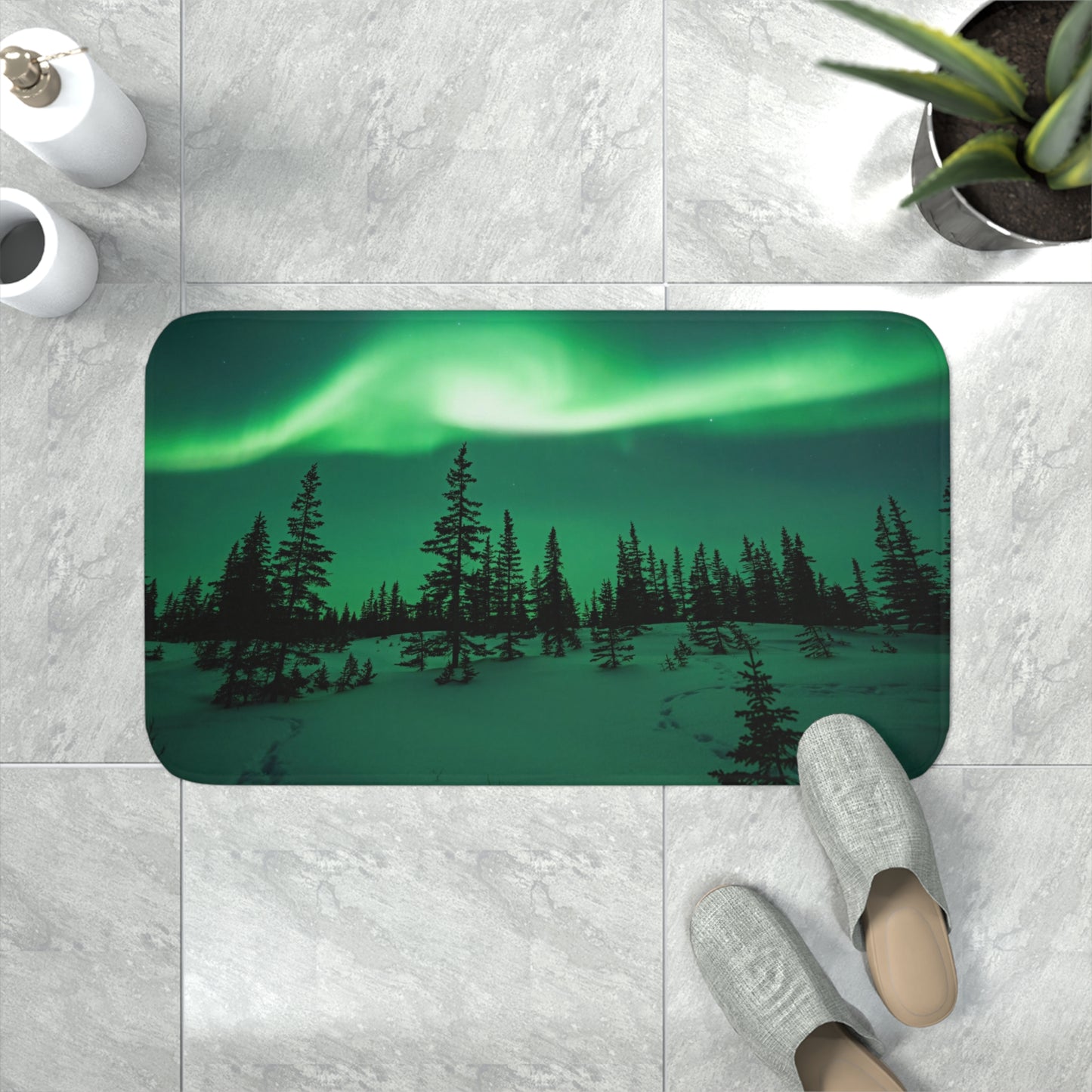 Aurora Borealis Memory Foam Bath Mat