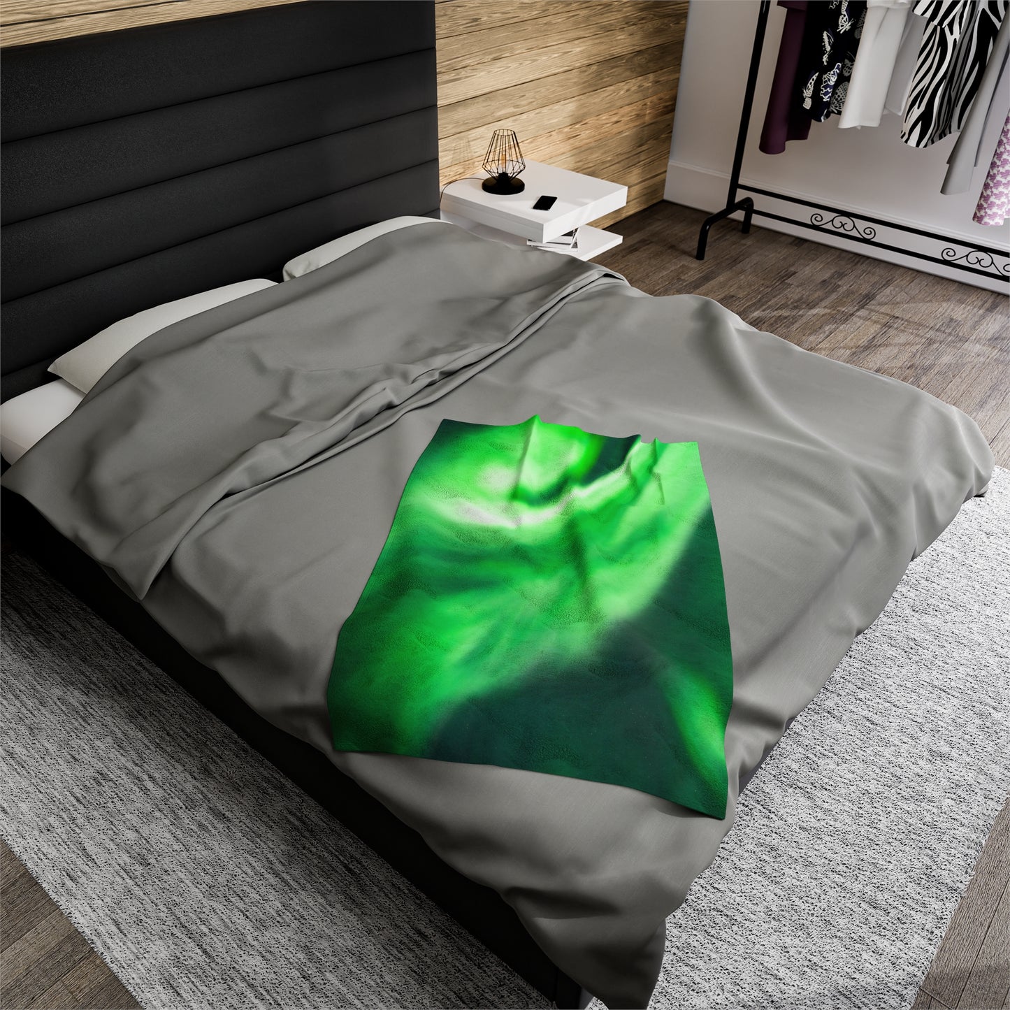 Aurora Borealis Corona Pattern Velveteen Plush Blanket