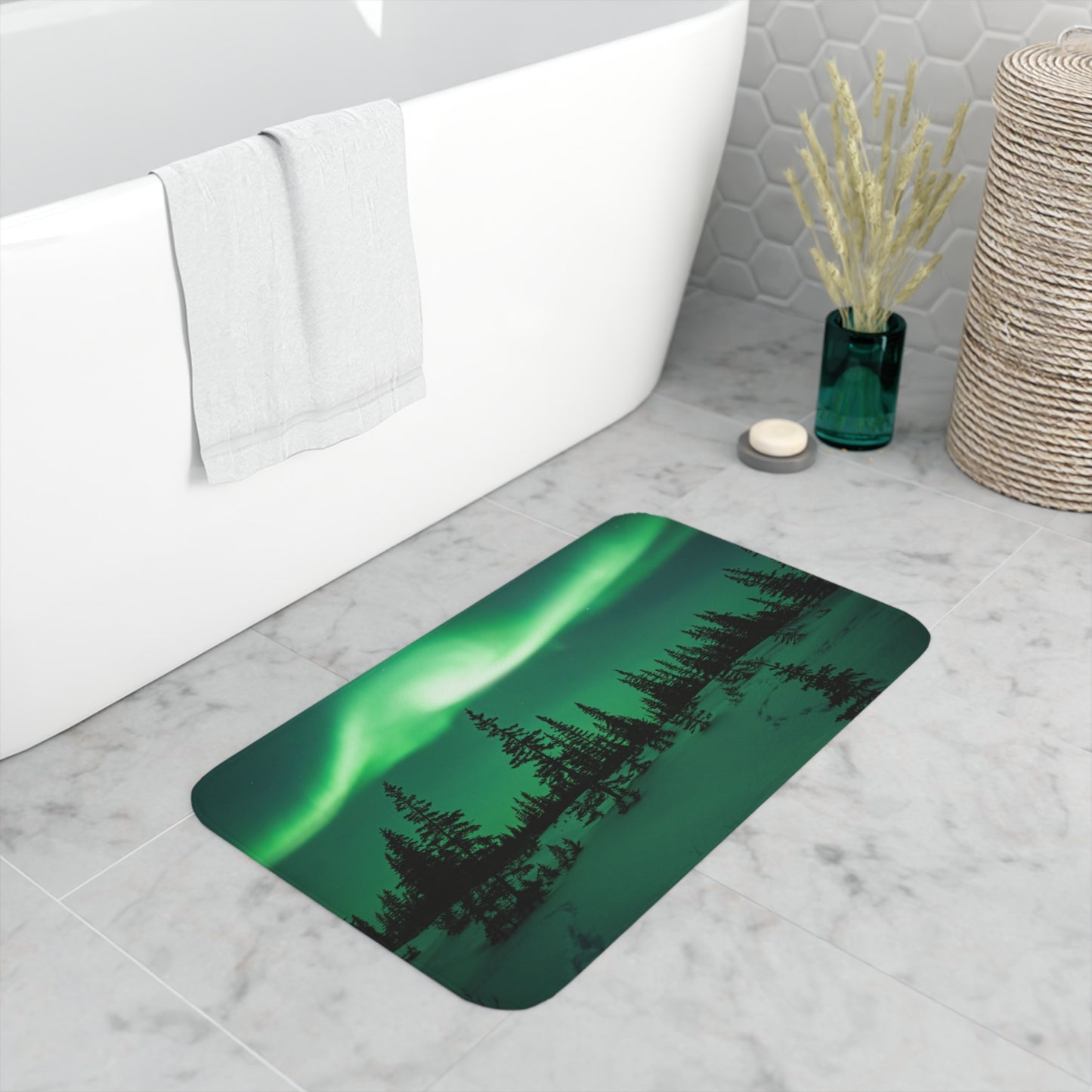 Aurora Borealis Memory Foam Bath Mat