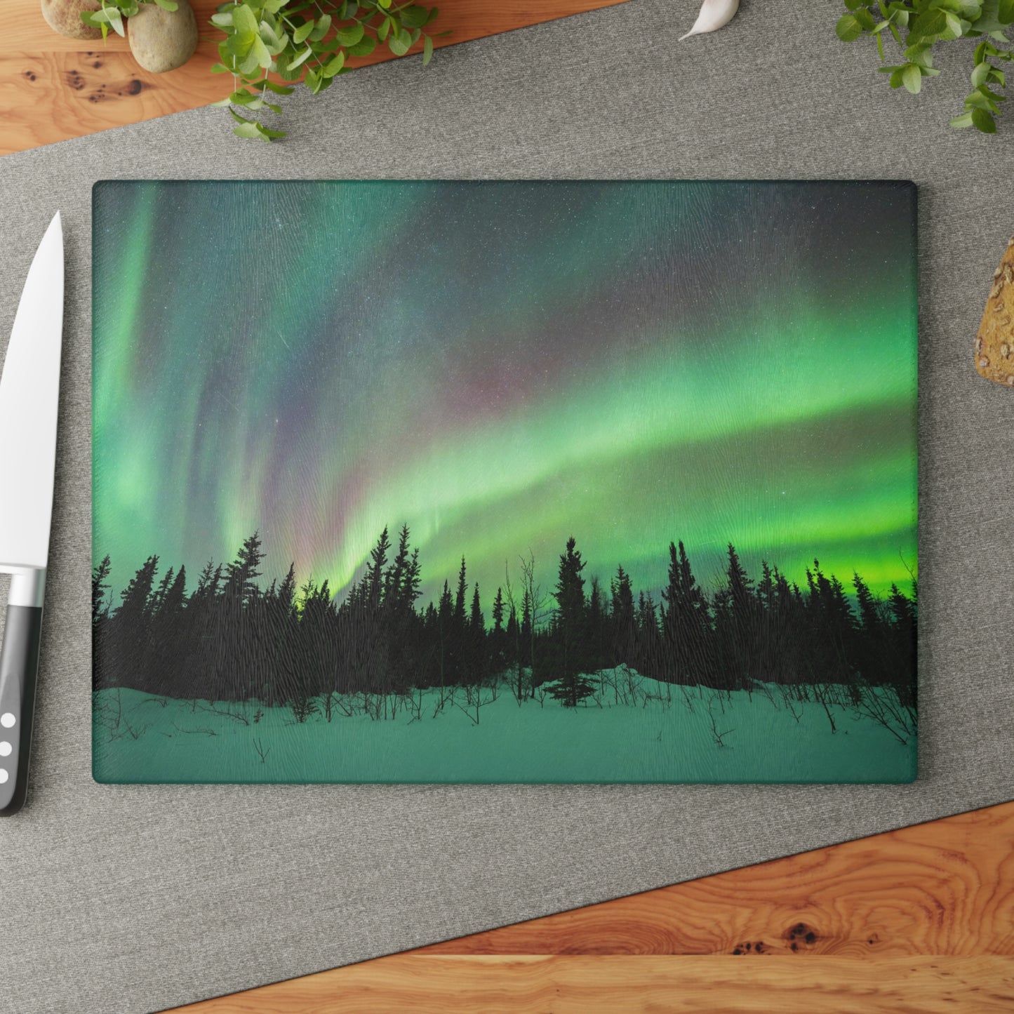 Aurora Borealis Glass Cutting Board