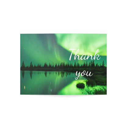 Aurora Borealis Thank You Cards (1, 10, 30, and 50 pcs)