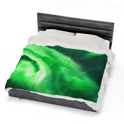 Aurora Borealis Corona Pattern Velveteen Plush Blanket