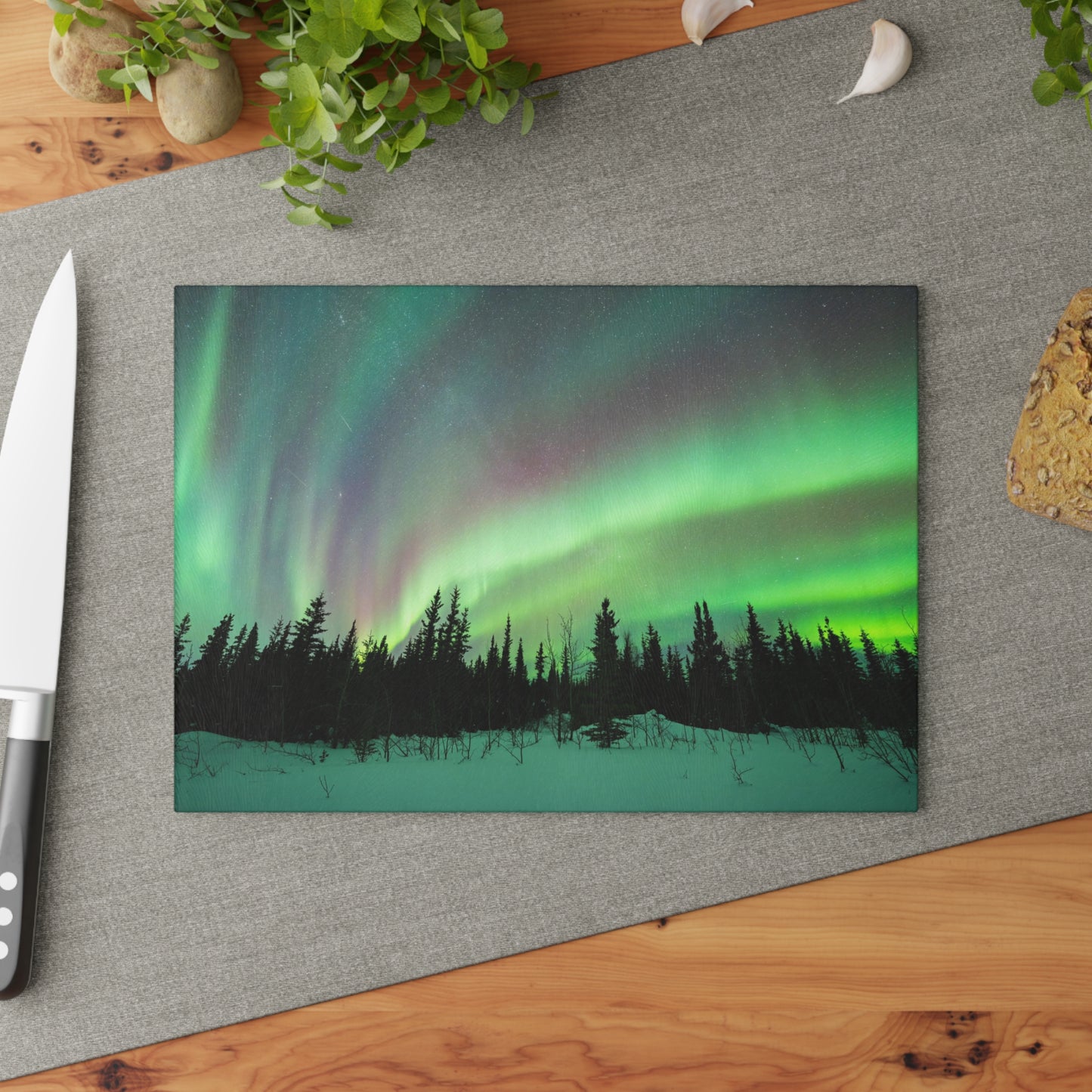 Aurora Borealis Glass Cutting Board
