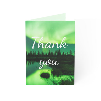 Aurora Borealis Thank You Cards (1, 10, 30, and 50 pcs)