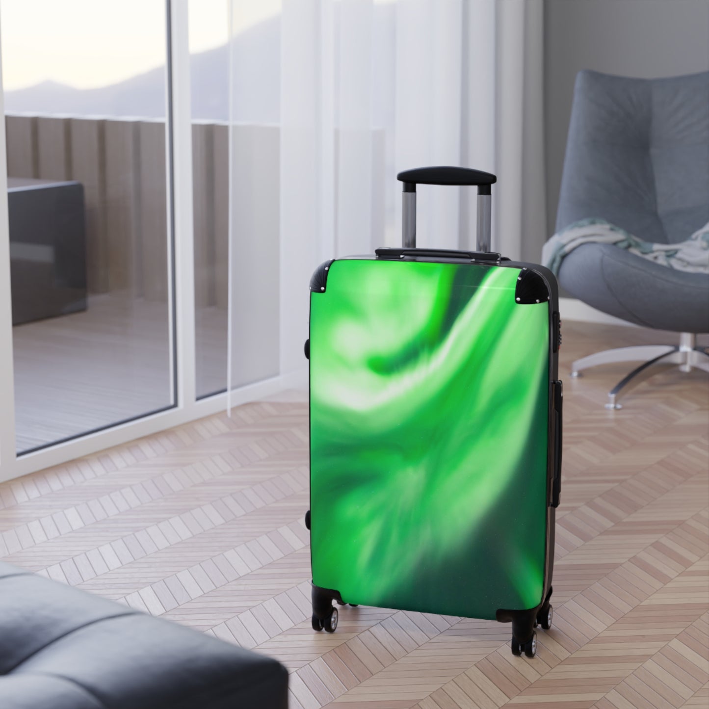 Aurora Borealis Corona Pattern Suitcase