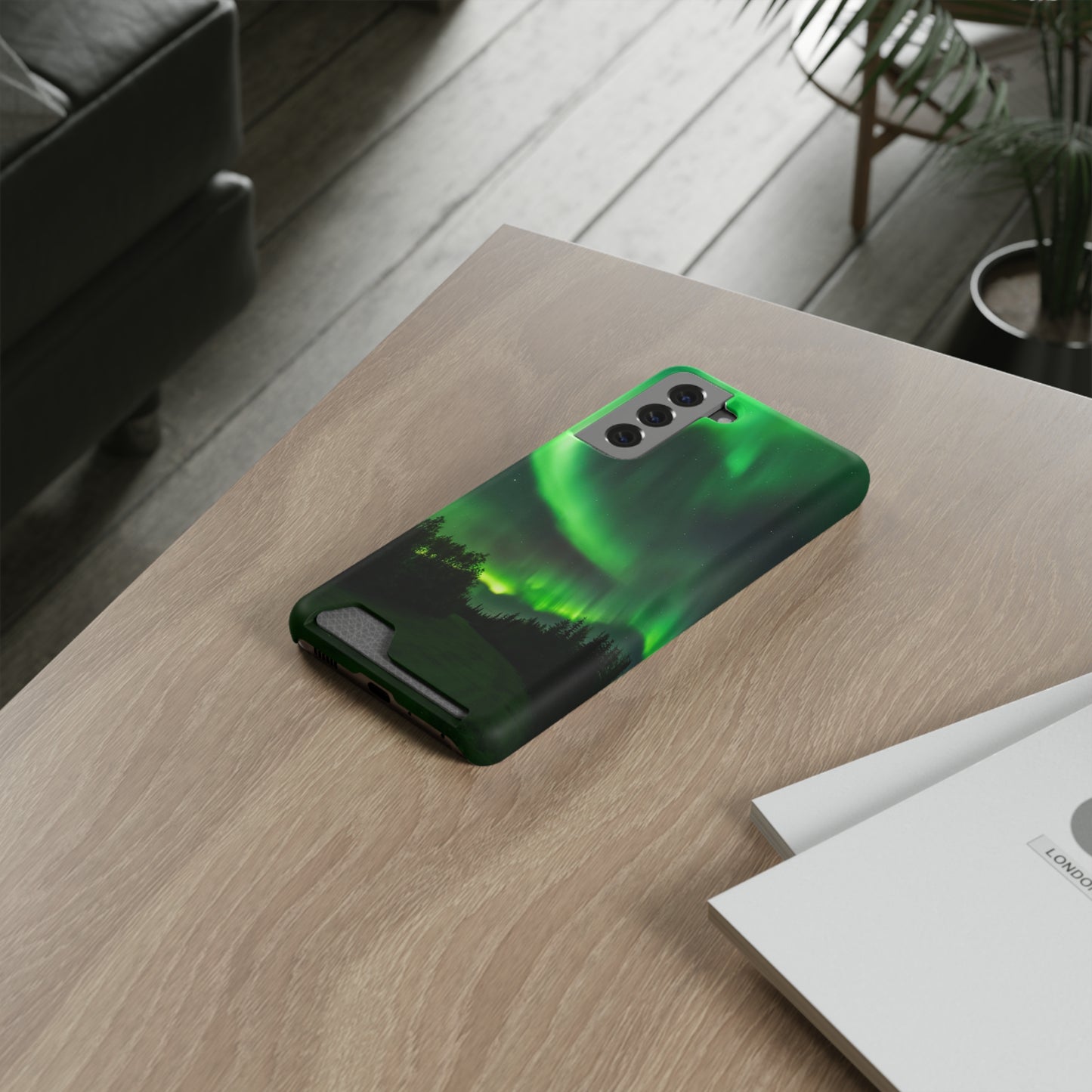 Aurora Borealis Phone Case With Card Holder