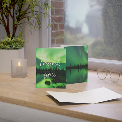 Aurora Borealis Thank You Cards (1, 10, 30, and 50 pcs)