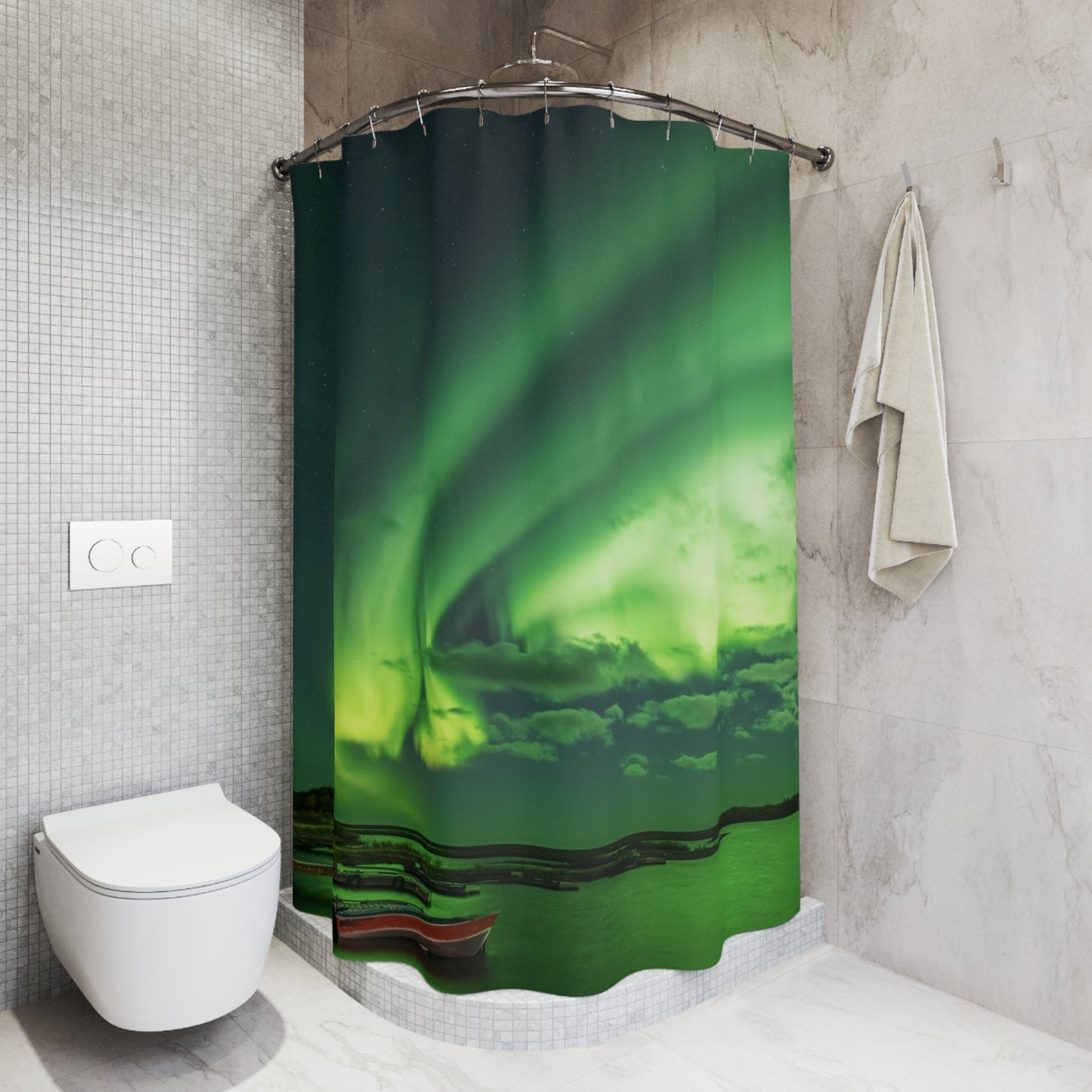 Aurora Borealis Swirl Shower Curtain