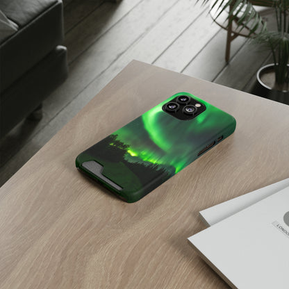 Aurora Borealis Phone Case With Card Holder