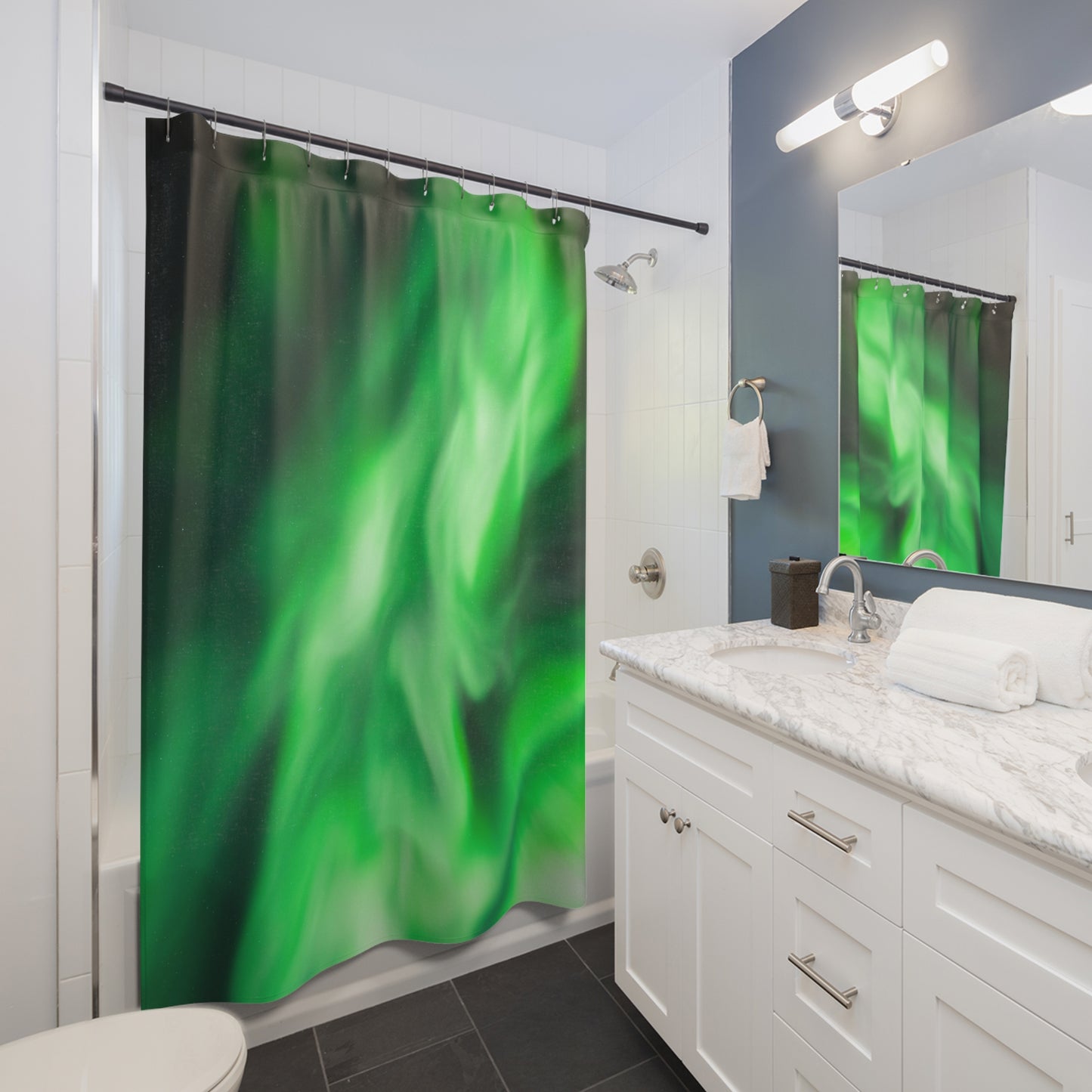 Aurora Borealis Corona Pattern Shower Curtains