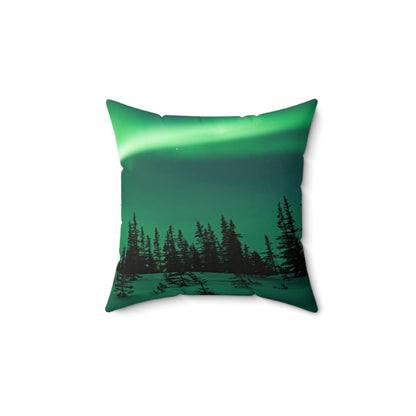 Aurora Borealis Spun Polyester Square Pillow
